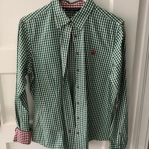 Brooks brothers green checkered shirt